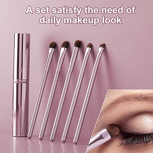 YUE SHEN NAN 5-Piece Eye Makeup Brush Set with Travel Case for Beginners