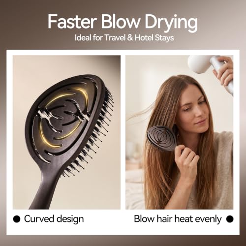 Mini Boar Bristle Travel Hair Brush - Vented Quick Dry