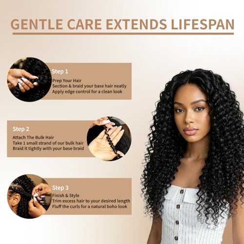 Deep Wave Human Hair Bundles 18 Inch 120g Virgin Hair