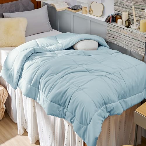 Bedsure Comforter Duvet Insert - Quilted Comforters Twin XL Size, All Season Duvet, Down Alternative Bedding Comforter with Tabs(Light Blue,Twin XL 92"x68")