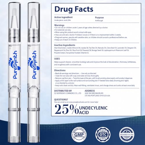 PureSynth Extra Strength Nail Repair Pen - 25% Undecylenic Acid, Aloe & Vitamin E, 4 Pack
