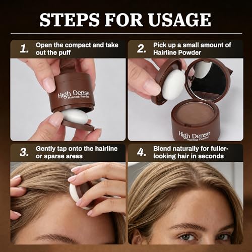 Instant Coverage Hairline Powder for Thinning Hair - Black, 0.14 oz