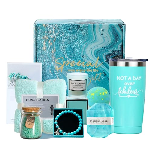 Birthday Gift Basket Women, Spa Gifts & Cozy Blanket Gift Set, Unique Christmas Gifts for Her, Self Care Gift Set, Perfect Gift Ideas for Mom, Sister, Friend