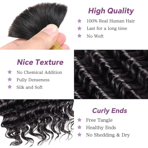 Afihond Boho Braiding Hair 18" Deep Water Wave 3 Bundles