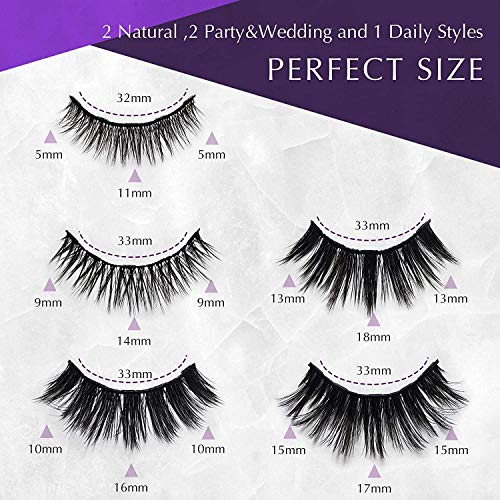 Magnetic Eyelashes with Applicator: 5 Pairs Reusable Natural & Glam Lashes, Lightweight Magnetic Liner, Beginner-Friendly, No Glue Needed, Waterproof & Cruelty-Free