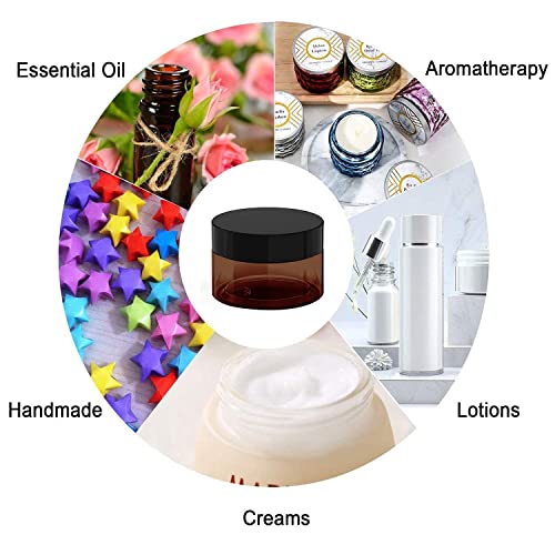 4 oz Amber Plastic Cosmetic Jars with Lids (6 Pack)