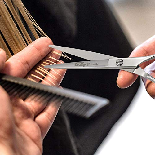 G4 Barber Hair Cutting Scissors Shears High Carbon Razor Sharp Mustache Haircut Hairdresser (6 inch)