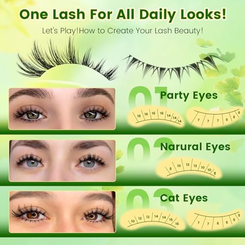Anime Lash Clusters DIY Extension Kit, 216Pcs Waterproof
