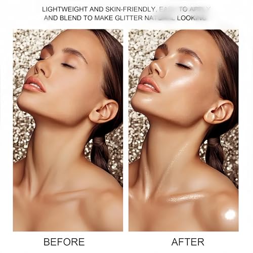 5 Colors Shimmering Highlighter Powder Spray, Fine Sparkle Glitter Highlighter Makeup Powder High Gloss Spray for Face Body & Hair(01 Moonstone)