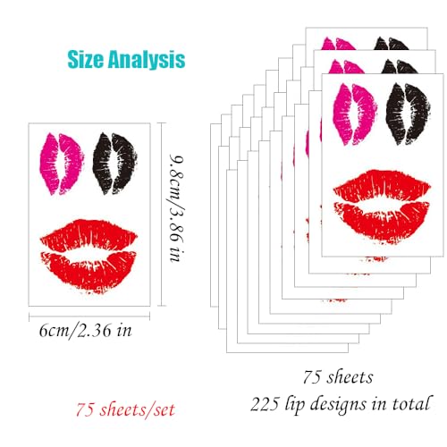 225 Pc Temporary Lip Tattoo Stickers - Valentine's Day Party