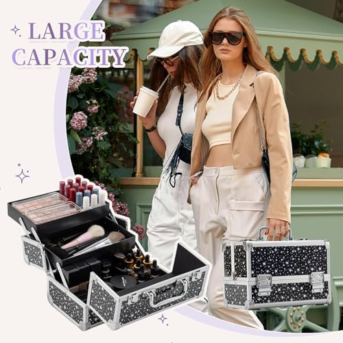 Leeora&Leekoo Makeup Train Case - 2 Trays Organizer Box