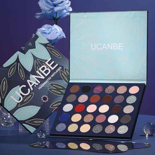 UCANBE 30 Color Eyeshadow Makeup Palette ? Dark, Earthy & Bold Tones Eye Shadow with Matte Glitter Metallic Finishes? Highly Pigmented, Long-Lasting Make Up Pallet for Smoky, Glam, and Everyday Looks