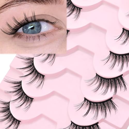 Half Lashes Cat Eye Wispy - Natural Look Manga Lashes 10 Pairs