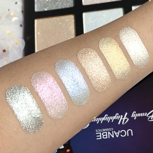 UCANBE 6-Color Highlighter Palette - Shimmer Powder Illuminator