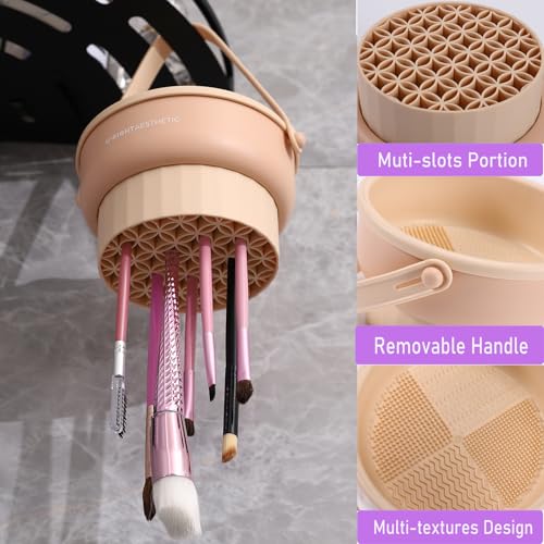3-in-1 Silicone Makeup Brush Cleaner Mat & Drying Holder