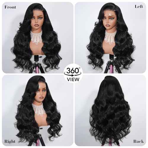 30 Inch 13x6 Lace Front Wigs Human Hair Pre Plucked 200% Density Body Wave HD Transparent Lace Frontal Wig For Women 100% Real Human Hair wigs 3X Longer Lifespan