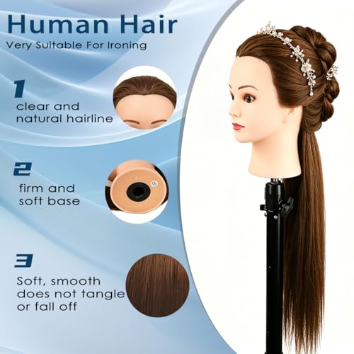 80% Human Hair Mannequin Head for Styling & Braiding Practice