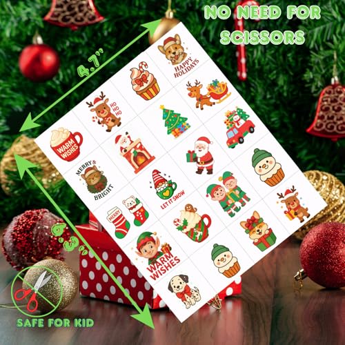 100 Glow in the Dark Christmas Temporary Tattoos