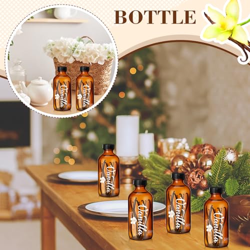 Uiifan 12 Pack 4oz Amber Glass Bottles with Caps