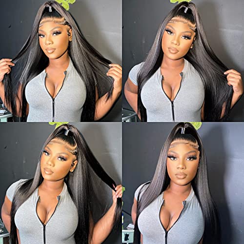 Miss Flower 250% Density HD Lace Front Wigs Human Hair 26Inch 15A Grade Real Full 13x4 Straight Lace Frontal Wigs Human Hair Pre Plucked For Black Women