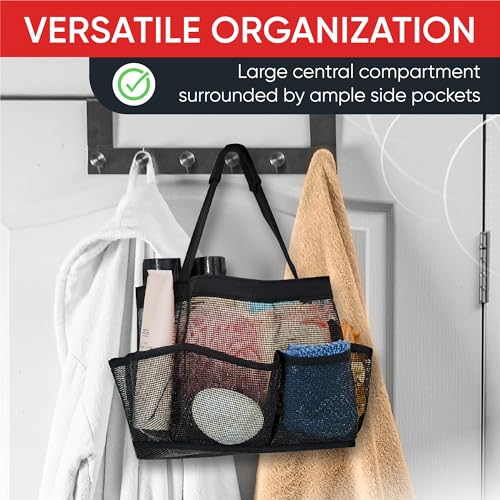 Masirs Mesh Shower Caddy - 9 Pocket Portable Organizer Tote