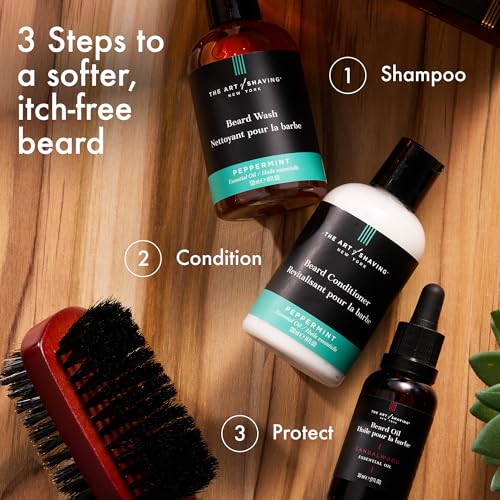 The Art of Shaving Beard Oil ? Tames & Moisturizes Beard & Mustache Hair Leaving a Healthy Shine with a Non Greasy Finish ? Award-Winning Sandalwood Scent, 1 oz