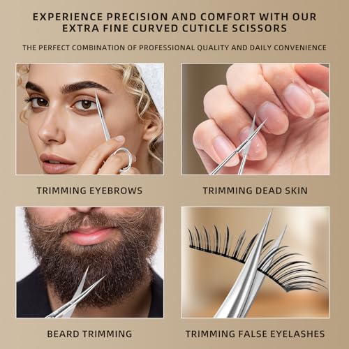 Precise Curved Cuticle Scissors for Facial Hair & Eyebrows