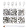 Beadsland Crystal Flatback Rhinestones 7200pcs Nail Art Gems - Mixed Sizes