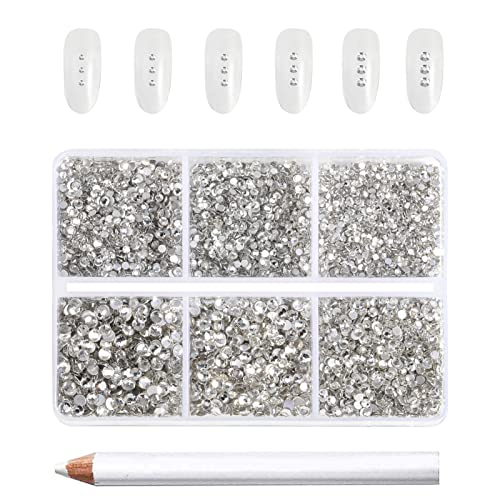 Beadsland Crystal Flatback Rhinestones 7200pcs Nail Art Gems - Mixed Sizes