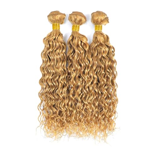 #27 Honey Blonde Water Wave Human Hair Bundles - 22 Inch