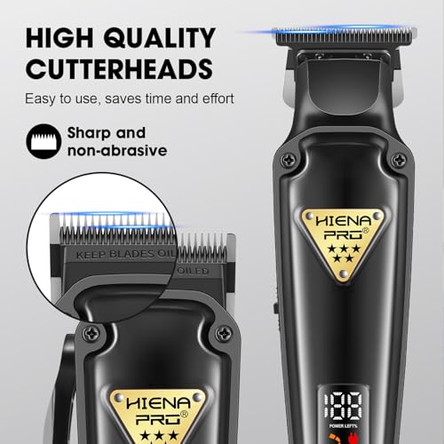 HIENA PRO Professional Hair Clippers Set & Cordless Barber Clippers for Men, Clippers Set and Trimmers Kit, Hair Cutting Tools, Clippers for Hair Cutting, Gifts for Men