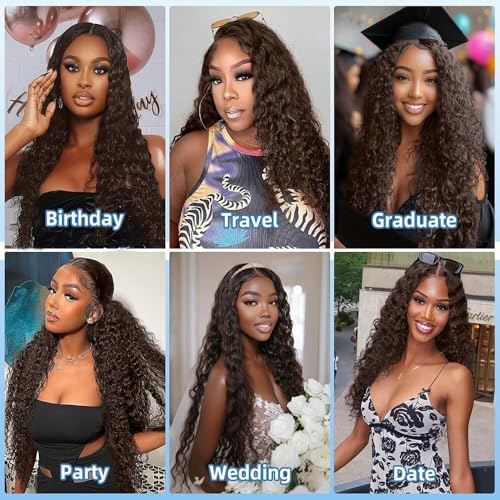 28 30 32 inch Color #4 Human Hair Bundle Chocolate Brown Kinky Curly