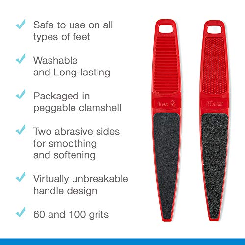Flowery Swedish Clover Red Foot File – 60/100 Grit Callus Remover