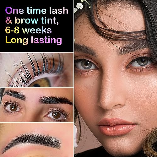 Libeauty Lash Color Kit Black Eyelash Color Volumizing Eyebrow Hair Coloring Kit DIY Use At Salon Or Home Natural Eyelash Treatment