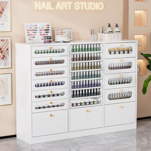 OmySalon 47.2" Nail Polish Organizer Cabinet - 20 Drawers