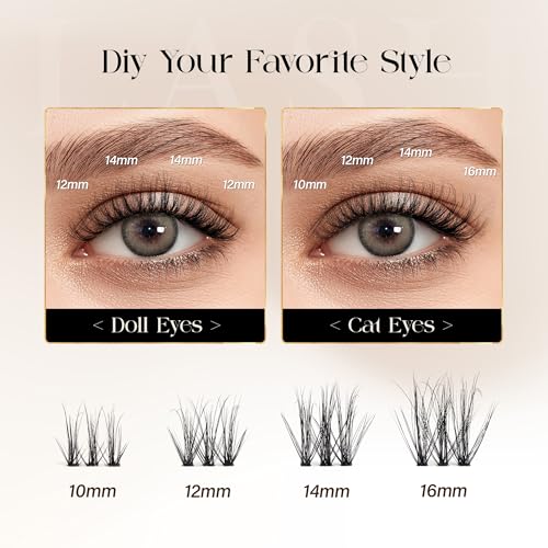 BEFER 3D Curl Lash Clusters - 108 Pcs DIY Eyelash Extensions