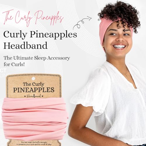 Curly Hair Headband for Women - Soft Stretchy Non-Slip Yoga Headband - Bubblegum Pink