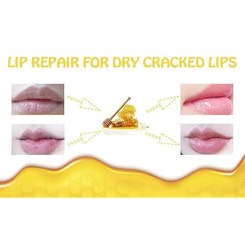 2PCS Honey Balm Lip Balm, Lip Masks for Dry and Cracked Lips with Brush, Lip Exfoliator & Moisturizer, Reduces Lips Lines & Lightens Lips, Anti-Wrinkle, Aging