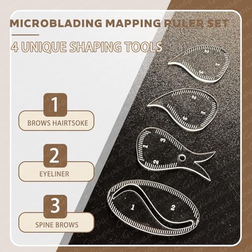 Eyebrow Mapping Ruler – Reusable Acrylic Brow Stencil Template