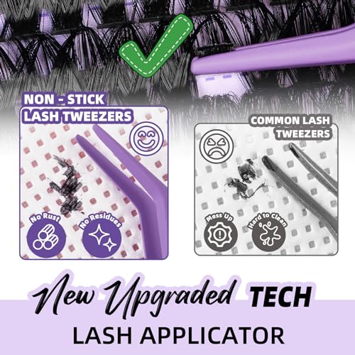 B&Qaugen Lash Extension Kit 280Pcs Volume Individual Lashes Kit Superfine Individual Eyelashes 10-18mm Soft D Curl Eyelash Clusters Kit with Bond and Seal Tweezers for Self Use £¨Kit-70+90D-10-18MIX£©