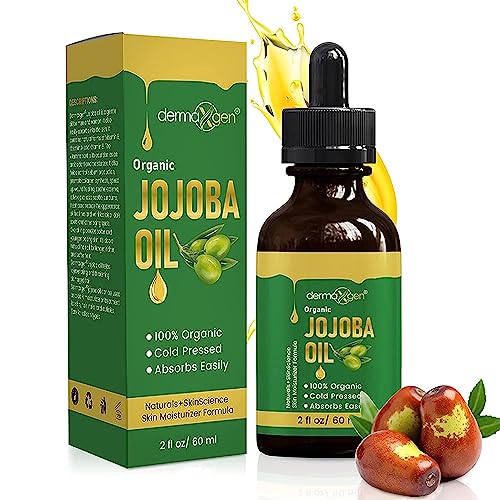 Jojoba Oil -100% Organic & Cold Pressed Oil - Anti-Aging Moisturizing Treatment for Face, Hair, Skin & Nails, Acne Scars, Anti-Wrinkle. (2 FL OZ)