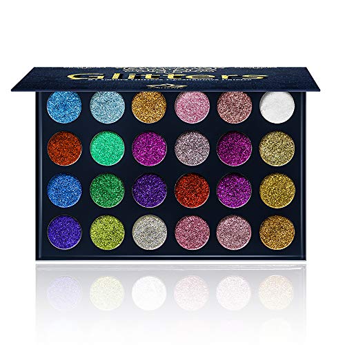 24 Color Glitter Eyeshadow Palette - Waterproof Shimmer