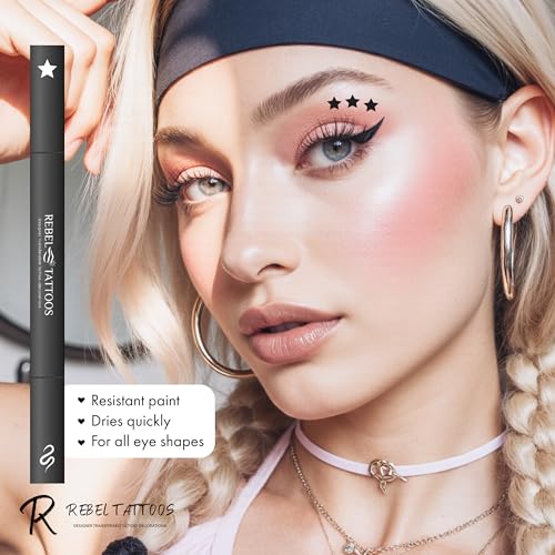 2-in-1 Eyeliner Stamp Star - Waterproof 24H Black Liquid