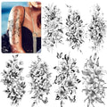 EMOME 12 Sheets Flower Temporary Tattoos for Women