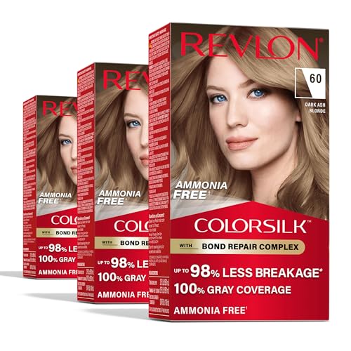 Revlon ColorSilk Bond Repair Hair Color 60 Dark Ash Blonde 3pk