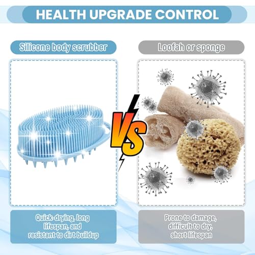 Silicone Body Scrubber with Scalp Massager - 2 Pack