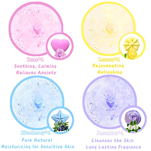 Organic Foot Soak Bath Bombs - 16 Pack Tea Tree Oil Spa Bath Set