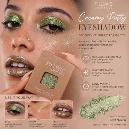 Chameleon Duochrome Eyeshadow Moss Green & Mauve Refill Pan