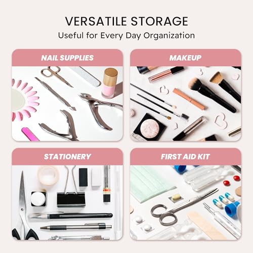 Beauticom Double-Layer Nail Art Storage Case | Frosted White