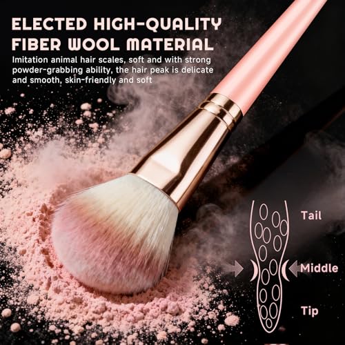 70Pcs Makeup Brushes Set, Pink Professional Makeup Brush Set Multi-functional Makeup Brush Kit, Eye and Face Makeup Brushes & Tools, Premium Synthetic Facial Makeup Accessories